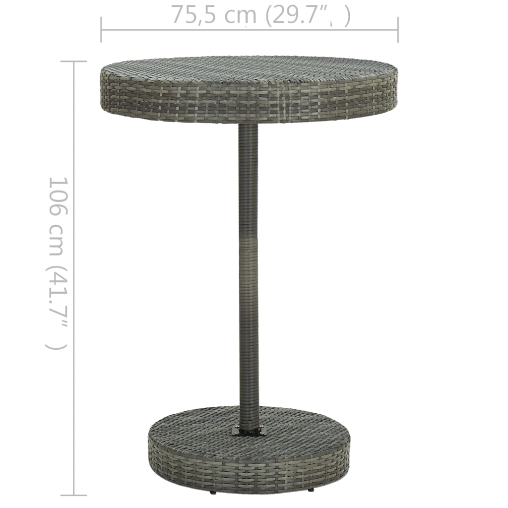 -Delige Tuinbarset Poly Rattan 5 Grijs