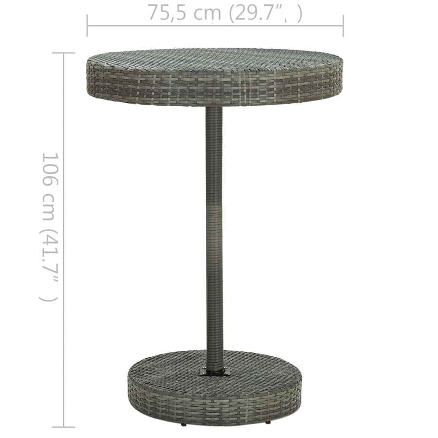 -Delige Tuinbarset Poly Rattan 5 Grijs