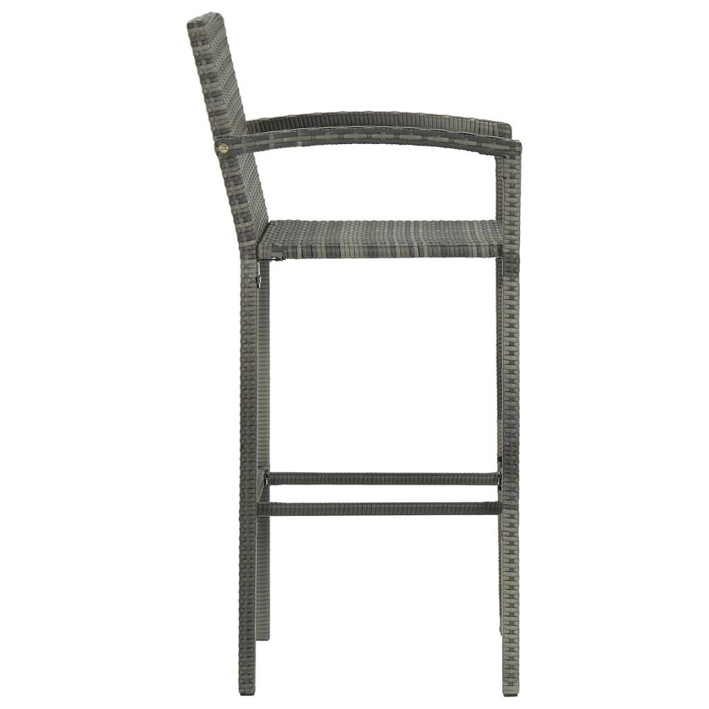 -Delige Tuinbarset Poly Rattan 5 Grijs