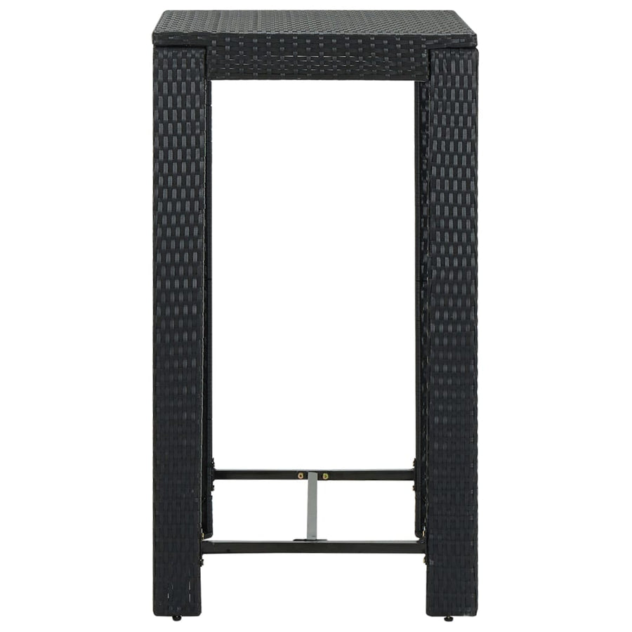 3-Delige Tuinbarset Met Kussens Poly Rattan Zwart 2
