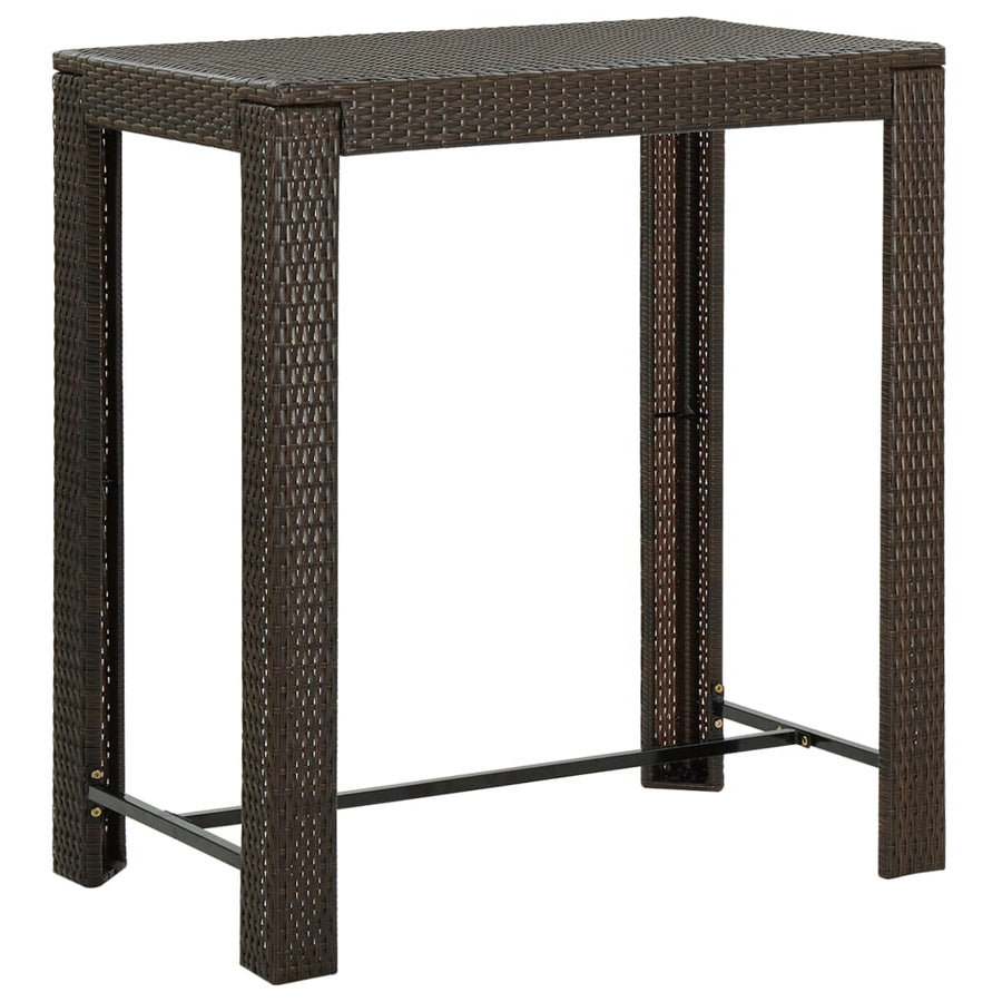 5-delige Tuinbarset met kussens poly rattan bruin 5 100 cm tafellengte