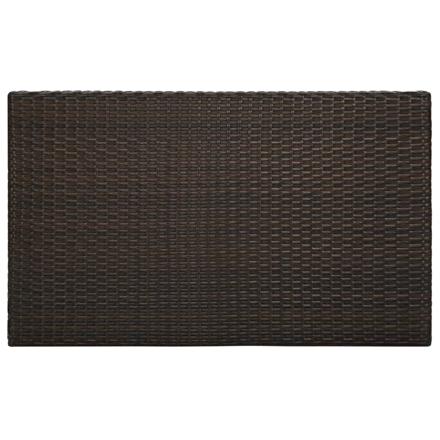 5-delige Tuinbarset met kussens poly rattan bruin 5 100 cm tafellengte