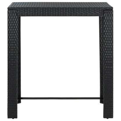 5-delige Tuinbarset met kussens poly rattan zwart 5 100 cm tafellengte