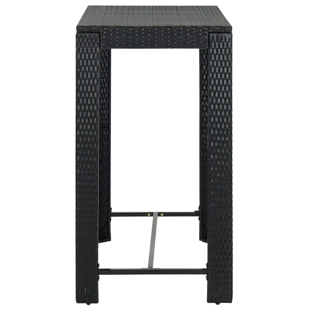 5-delige Tuinbarset met kussens poly rattan zwart 5 100 cm tafellengte