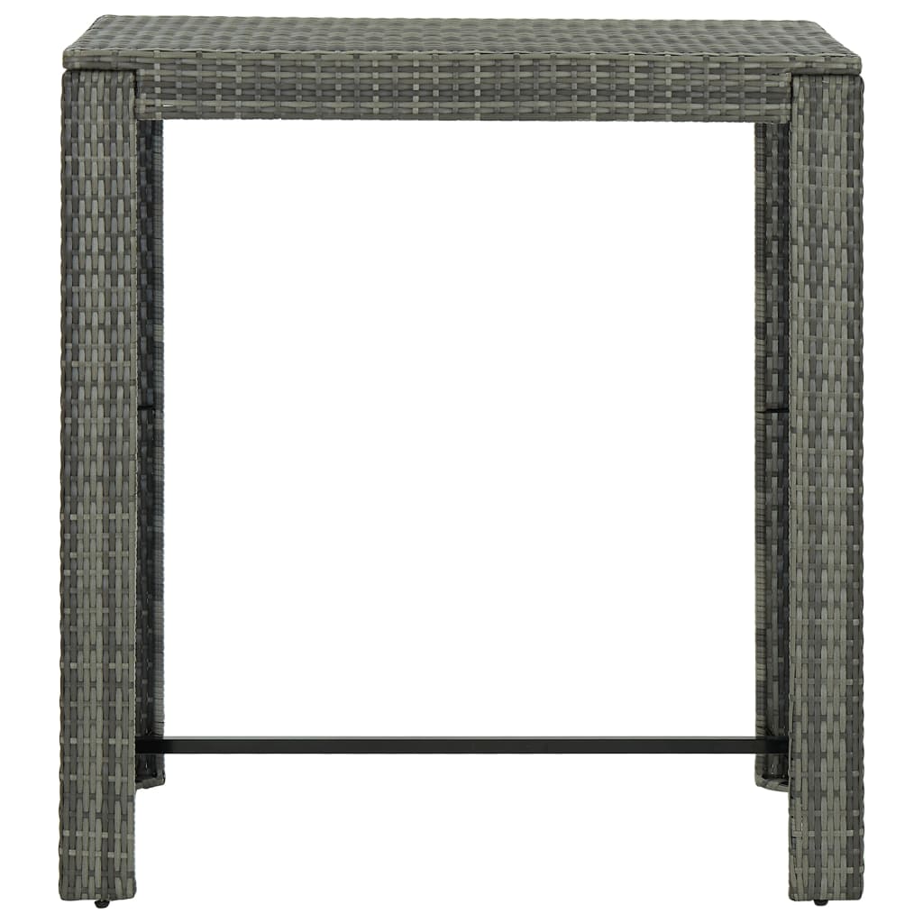 -Delige Tuinbarset Met Kussens Poly Rattan Grijs 5 100 cm tafellengte