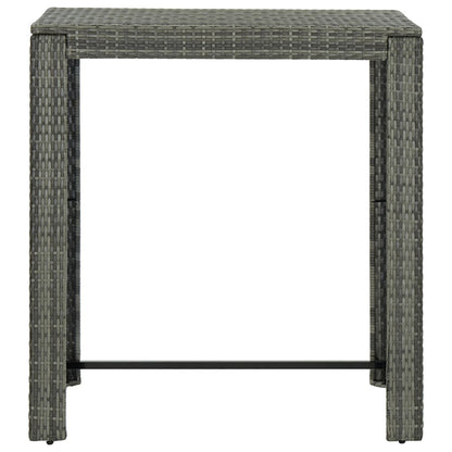 -Delige Tuinbarset Met Kussens Poly Rattan Grijs 5 100 cm tafellengte