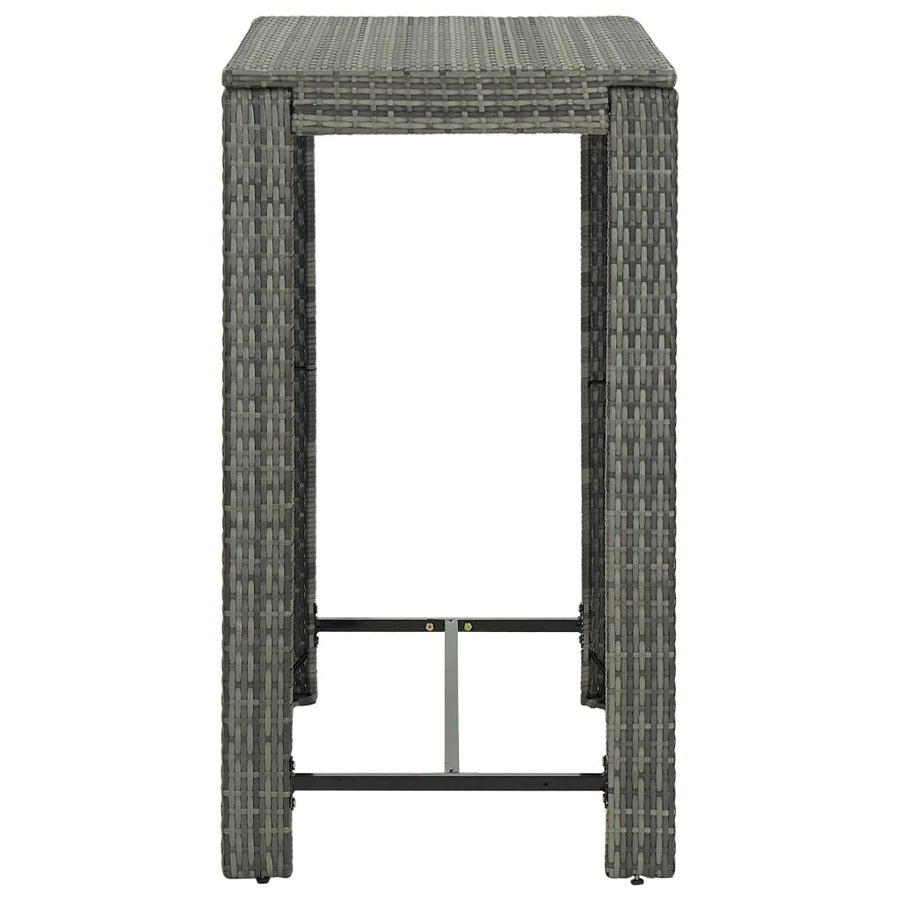 -Delige Tuinbarset Met Kussens Poly Rattan Grijs 5 100 cm tafellengte