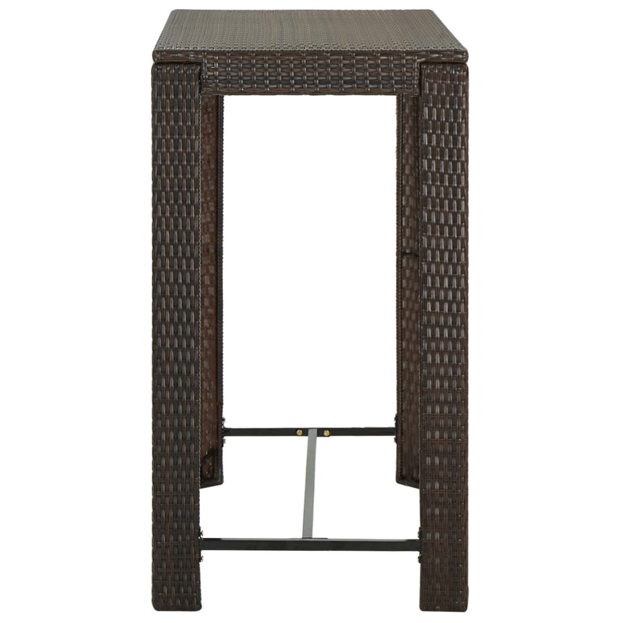 Tuinbarset met kussens poly rattan 7 100 cm tafellengte