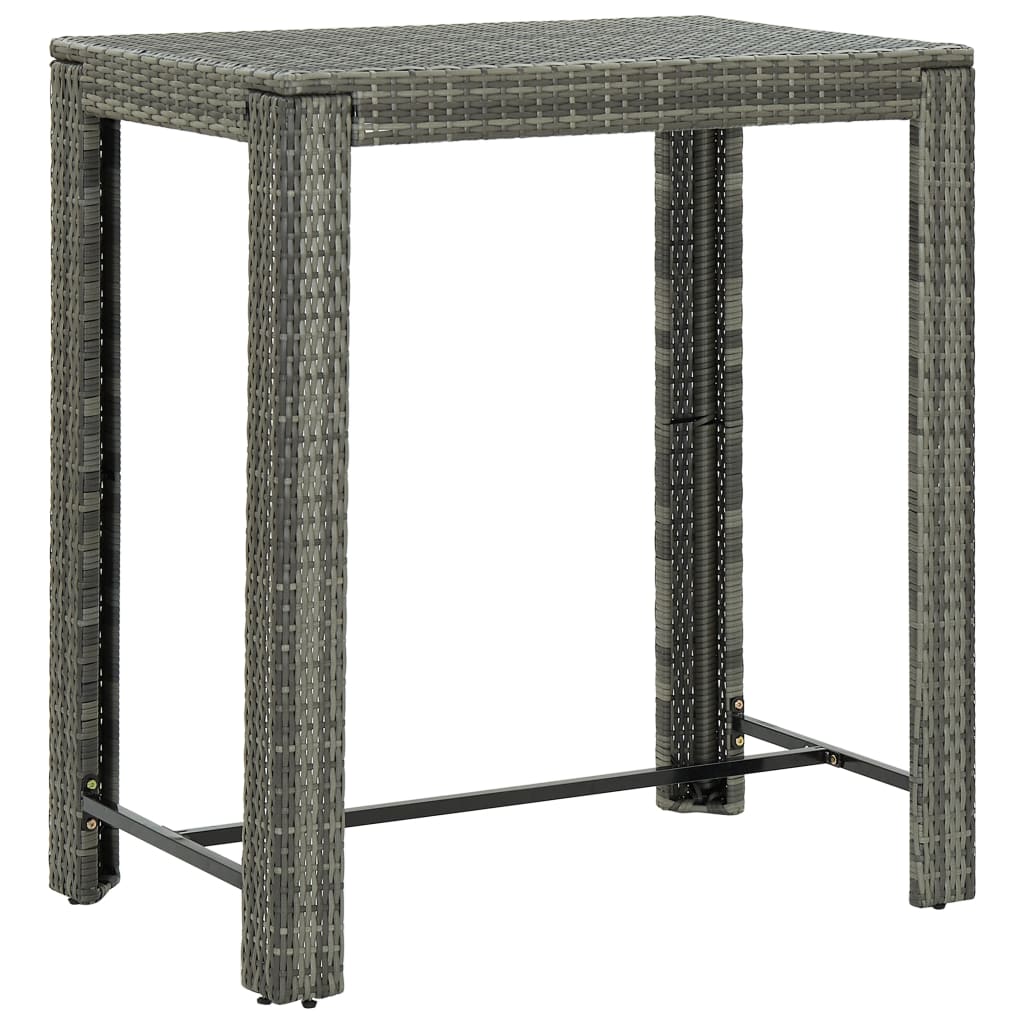 7-delige Tuinbarset met kussens poly rattan grijs 7 100 cm tafellengte
