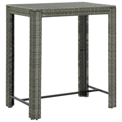 7-delige Tuinbarset met kussens poly rattan grijs 7 100 cm tafellengte
