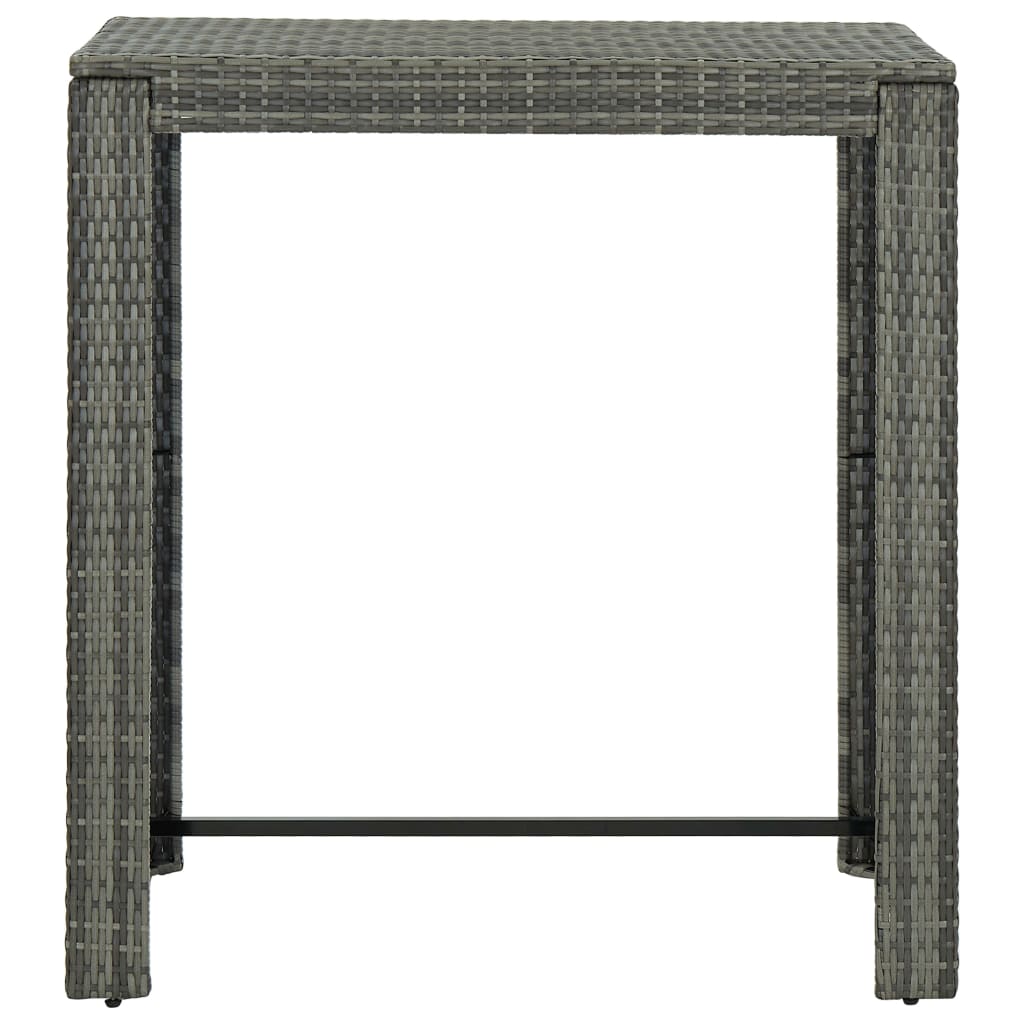 7-delige Tuinbarset met kussens poly rattan grijs 7 100 cm tafellengte