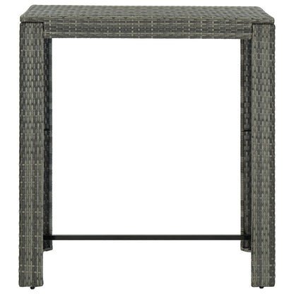 7-delige Tuinbarset met kussens poly rattan grijs 7 100 cm tafellengte