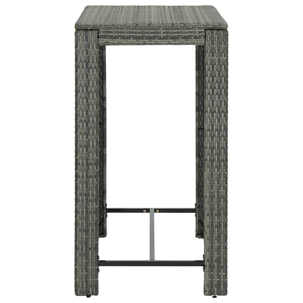 7-delige Tuinbarset met kussens poly rattan grijs 7 100 cm tafellengte