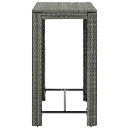 7-delige Tuinbarset met kussens poly rattan grijs 7 100 cm tafellengte