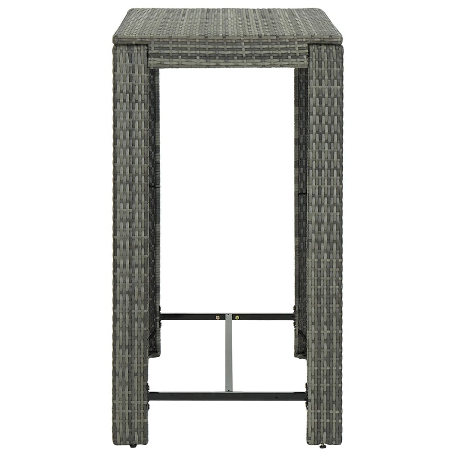 7-delige Tuinbarset met kussens poly rattan grijs 7 100 cm tafellengte
