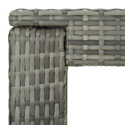 7-delige Tuinbarset met kussens poly rattan grijs 7 100 cm tafellengte
