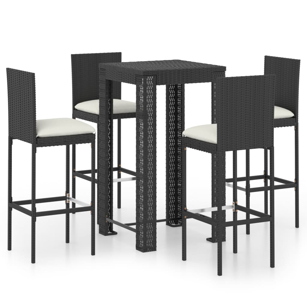 5-Delige Tuinbarset Met Kussens Poly Rattan 4