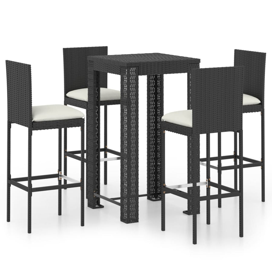 5-Delige Tuinbarset Met Kussens Poly Rattan 4