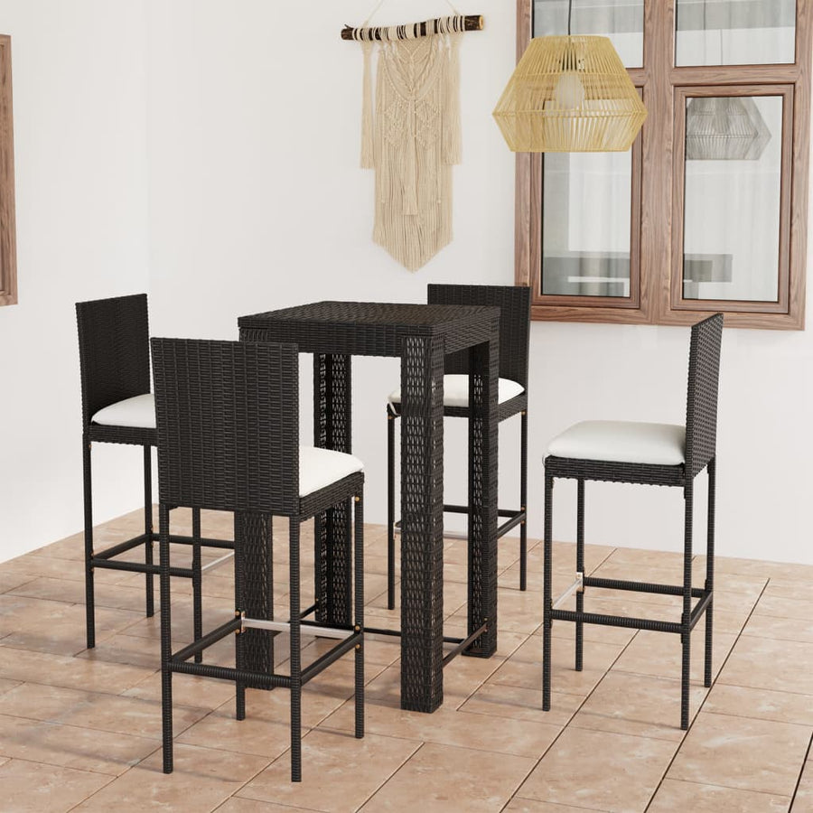5-Delige Tuinbarset Met Kussens Poly Rattan 4