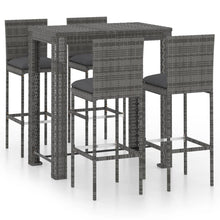 -Delige Tuinbarset Met Kussens Poly Rattan Grijs 5 100 cm tafellengte