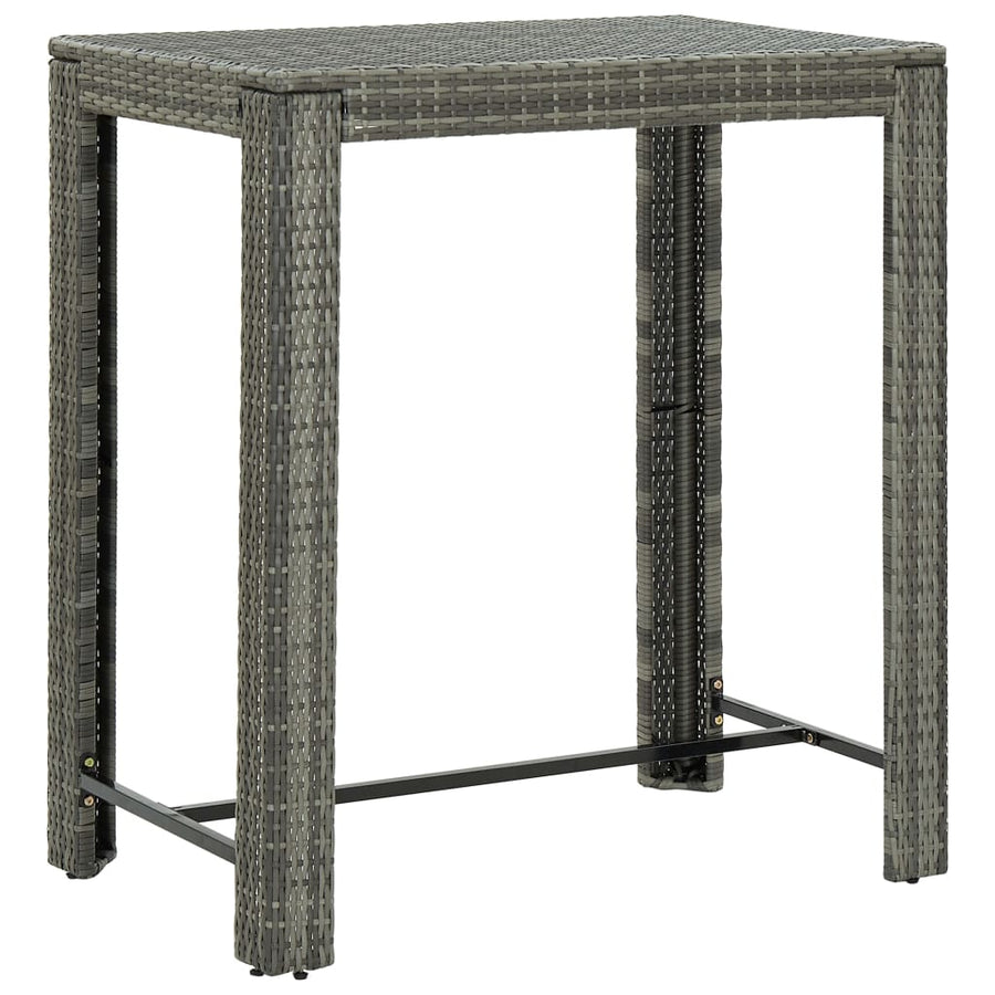 -Delige Tuinbarset Met Kussens Poly Rattan Grijs 5 100 cm tafellengte