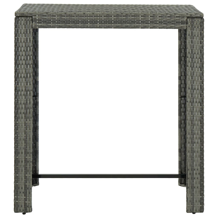 -Delige Tuinbarset Met Kussens Poly Rattan Grijs 5 100 cm tafellengte