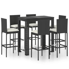 Tuinbarset met kussens poly rattan 7 100 cm tafellengte