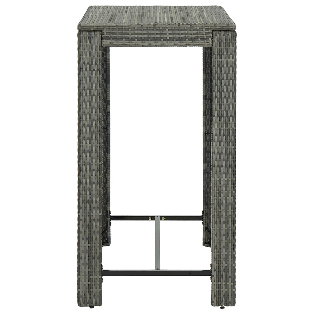 -Delige Tuinbarset Met Kussens Poly Rattan Grijs 7 100 cm tafellengte