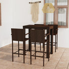Tuinbarset poly rattan bruin 5-delig