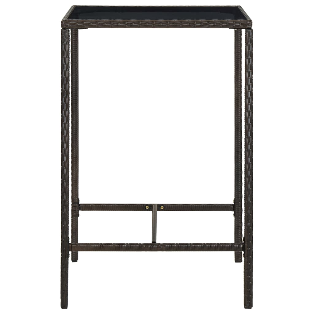 -Delige Tuinbarset Met Kussens Poly Rattan 3 Bruin