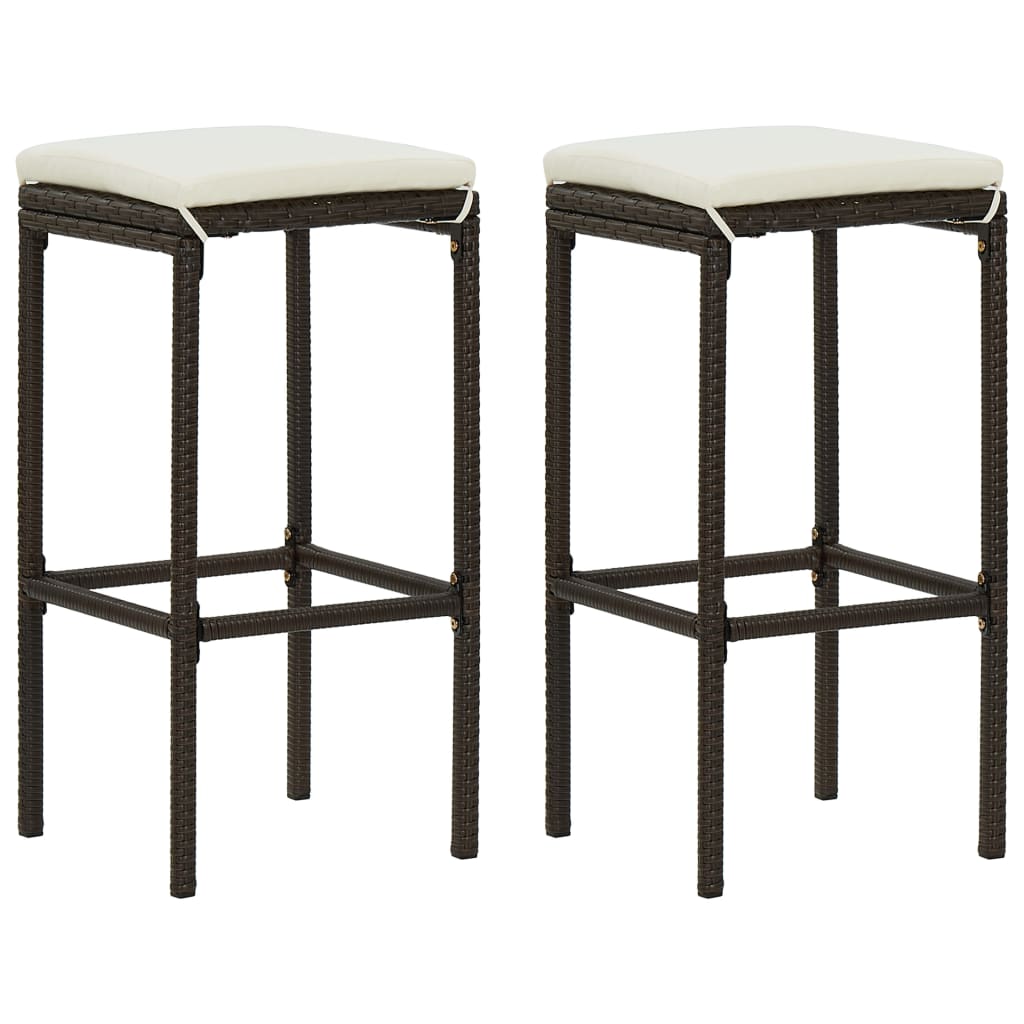 -Delige Tuinbarset Met Kussens Poly Rattan 3 Bruin