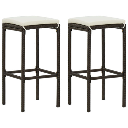 -Delige Tuinbarset Met Kussens Poly Rattan 3 Bruin