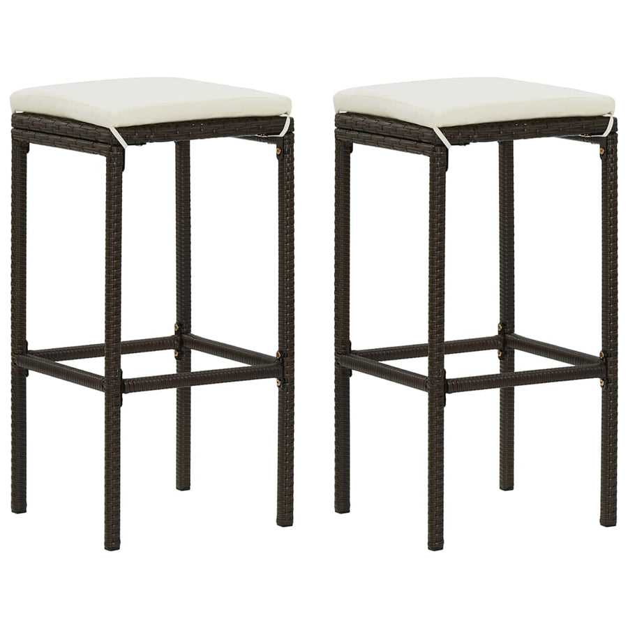 -Delige Tuinbarset Met Kussens Poly Rattan 3 Bruin