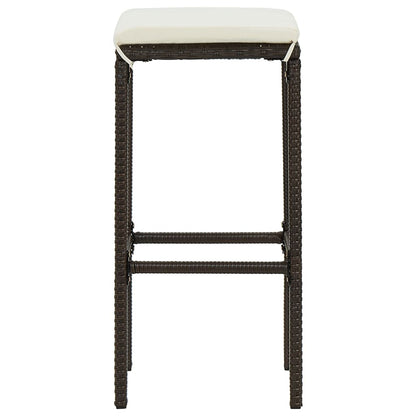 -Delige Tuinbarset Met Kussens Poly Rattan 3 Bruin