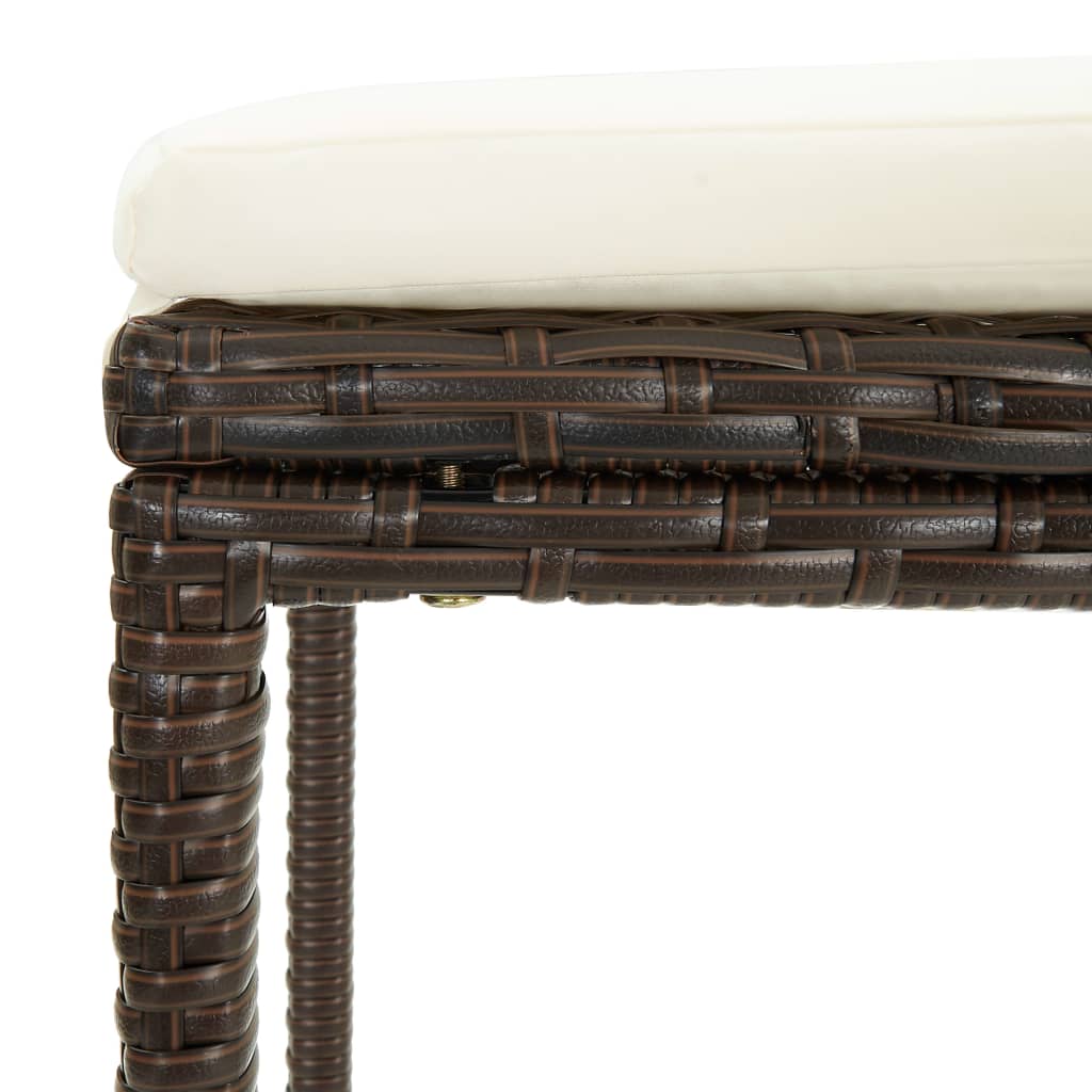 -Delige Tuinbarset Met Kussens Poly Rattan 3 Bruin