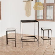 Tuinbarset 3-delig poly rattan bruin met kussens