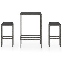-Delige Tuinbarset Met Kussens Poly Rattan 3 Grijs