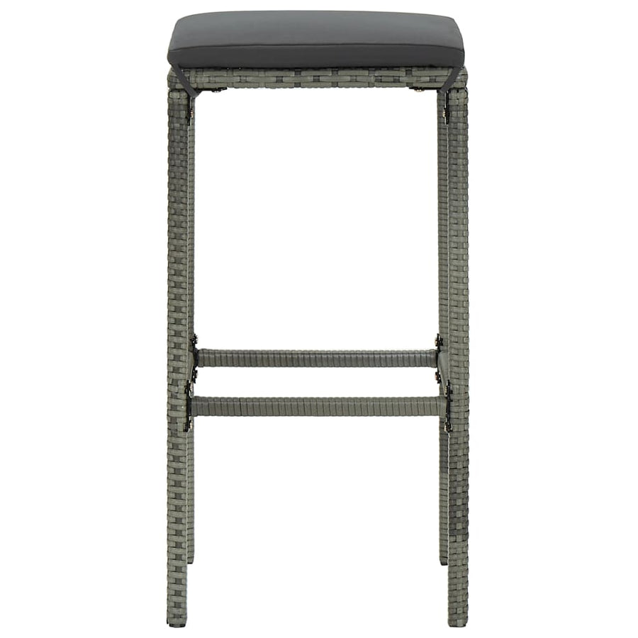 -Delige Tuinbarset Met Kussens Poly Rattan 3 Grijs