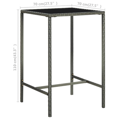 -Delige Tuinbarset Met Kussens Poly Rattan 3 Grijs
