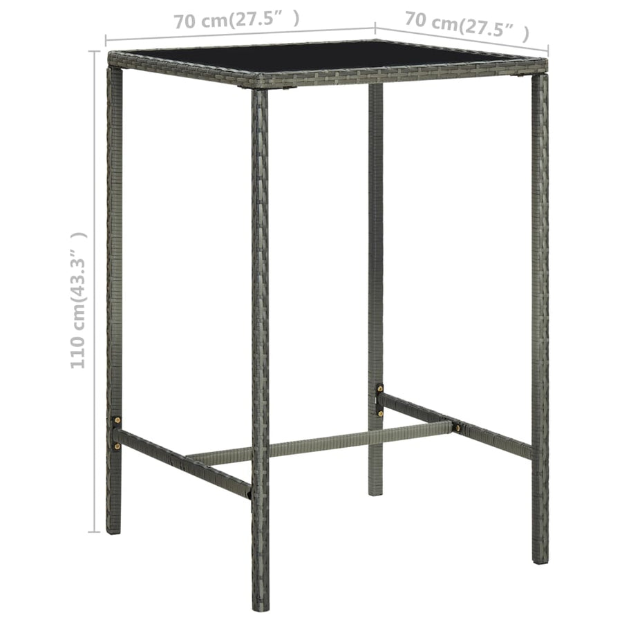 -Delige Tuinbarset Met Kussens Poly Rattan 3 Grijs