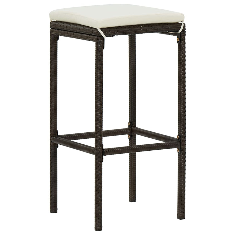 -Delige Tuinbarset Met Kussens Poly Rattan 5 Bruin