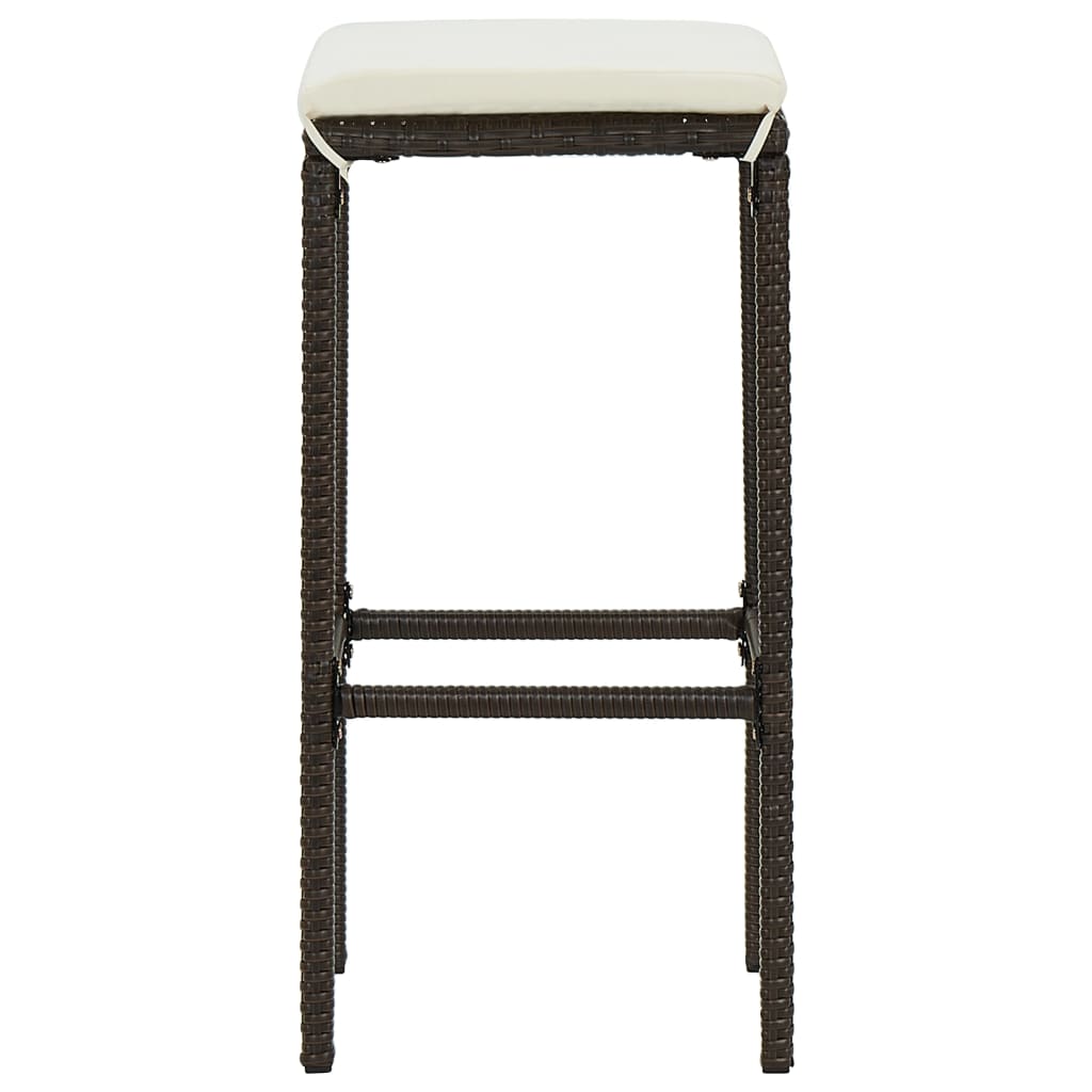 -Delige Tuinbarset Met Kussens Poly Rattan 5 Bruin