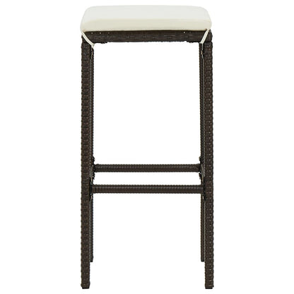 -Delige Tuinbarset Met Kussens Poly Rattan 5 Bruin