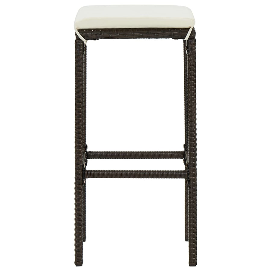 -Delige Tuinbarset Met Kussens Poly Rattan 5 Bruin