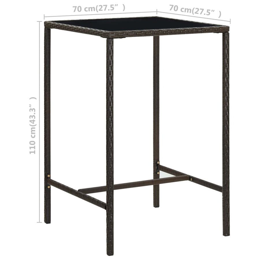 -Delige Tuinbarset Met Kussens Poly Rattan 5 Bruin