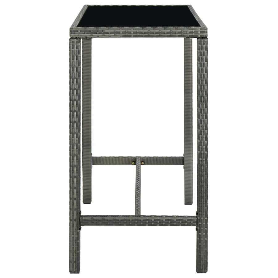 -Delige Tuinbarset Met Kussens Poly Rattan 7 Grijs