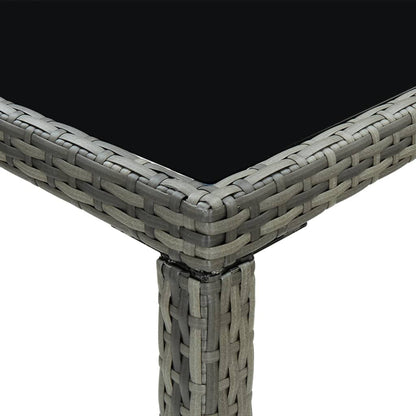 -Delige Tuinbarset Met Kussens Poly Rattan 7 Grijs