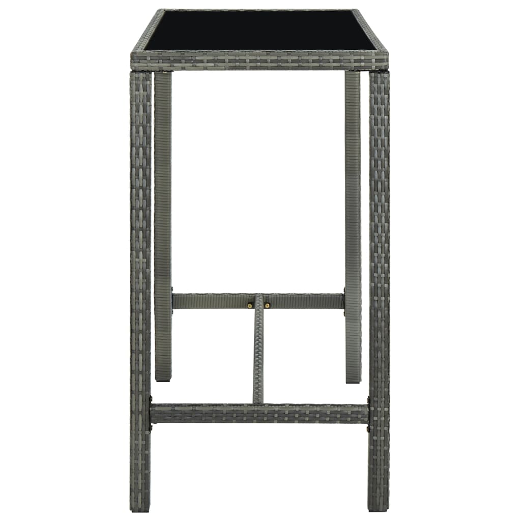 -Delige Tuinbarset Met Kussens Poly Rattan 9 Grijs