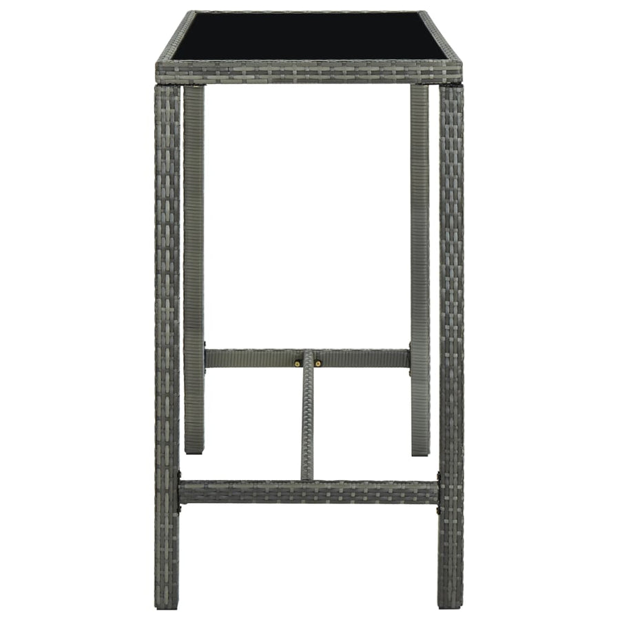 -Delige Tuinbarset Met Kussens Poly Rattan 9 Grijs