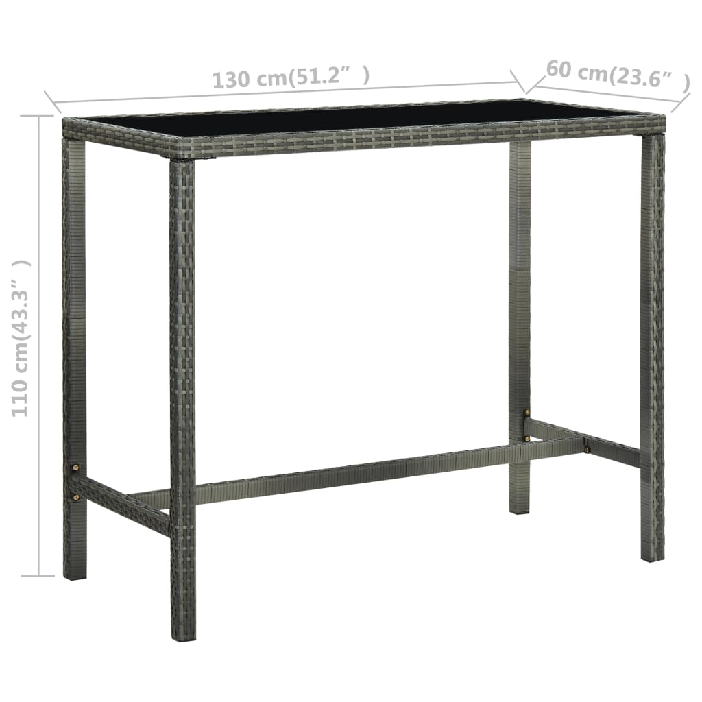 -Delige Tuinbarset Met Kussens Poly Rattan 9 Grijs